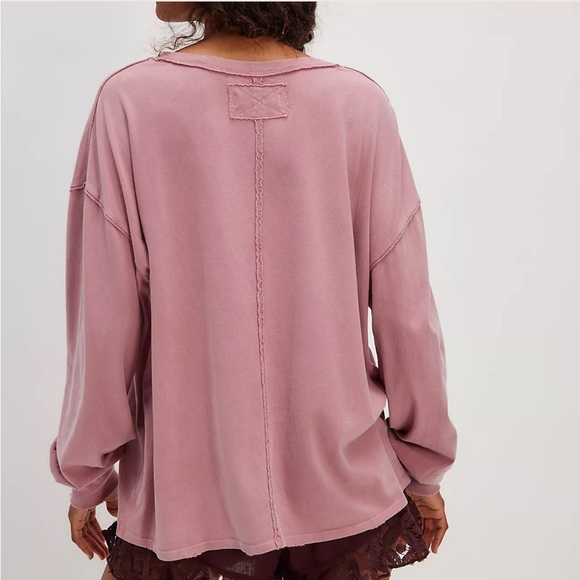 NWT Free People We The Free Long Sleeve Tee Mauve Blossom Size XS - Picture 10 of 10
